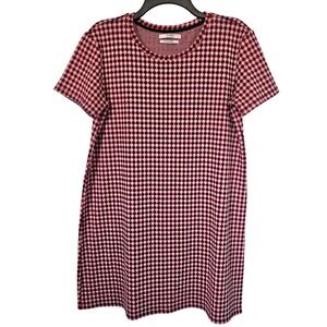 PULL & BEAR Red Black Mini Tunic Dress Indie Twee Festival Flirty‎ Schoolgirl XL